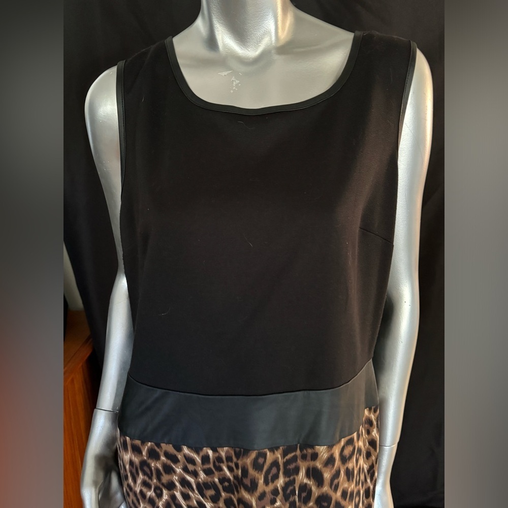 Black/ Leopard Sleeveless Dress - Picture 5 of 5
